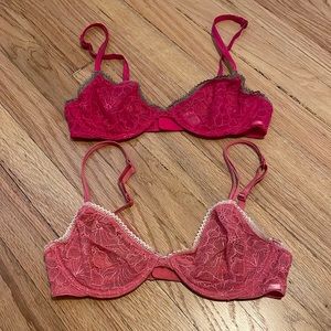 Calvin Klein 32 C pink lace underwire bras VGUC